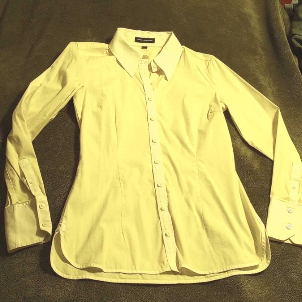 LDS Express M Yellow with mild pinstripes and White collar & cuffs / Tailored